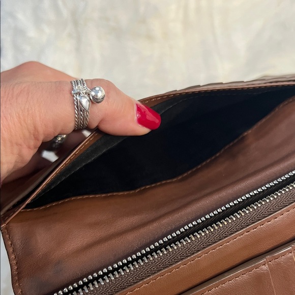 Burberry TB Monogram bi-fold long leather wallet in brown. - Picture 10 of 12